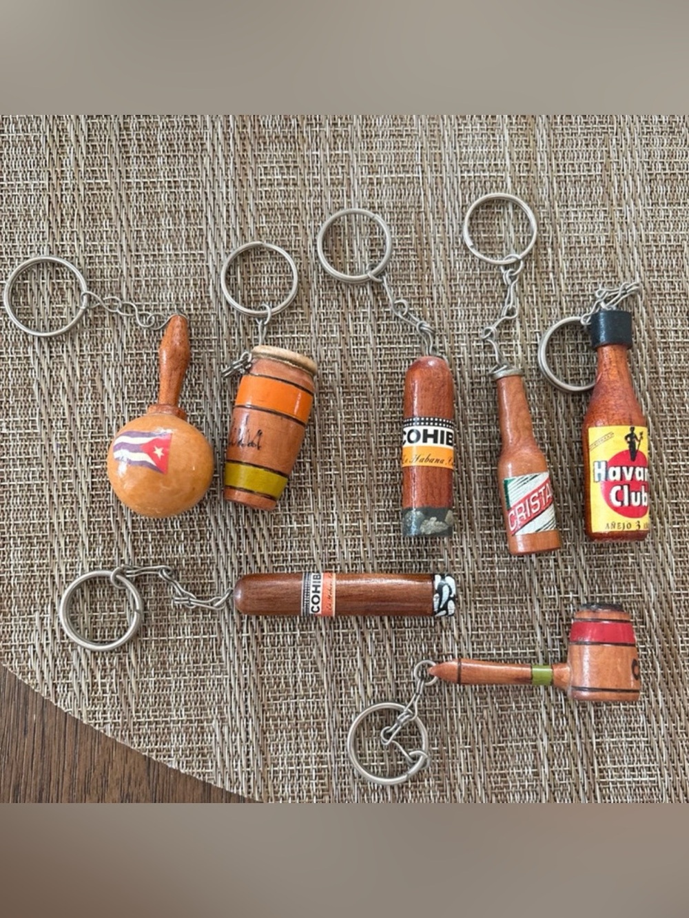 Havana Club & Cohiba Themed Brown Miniature Keychain Set